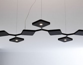 Linea light Quad pendant 7 modules black