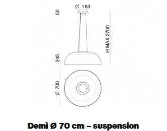 Linea Light Demi pendant sizes suspension