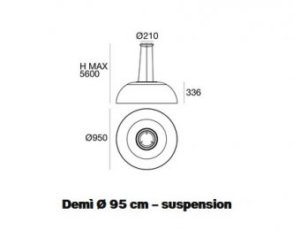 Linea Light Demi pendant sizes suspension 2