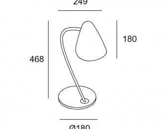 Organic table lamp dimensions